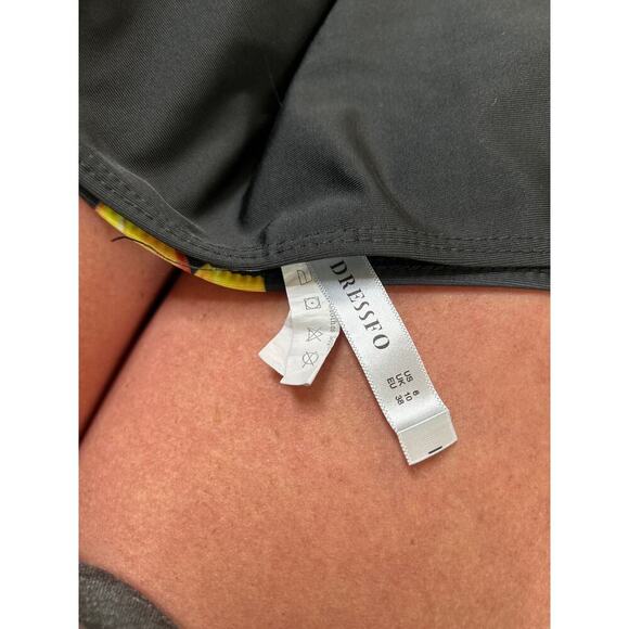 2 piece bikini high waisted bottom ruffle top sunflower bottom SZ M modest swim - Picture 4 of 7